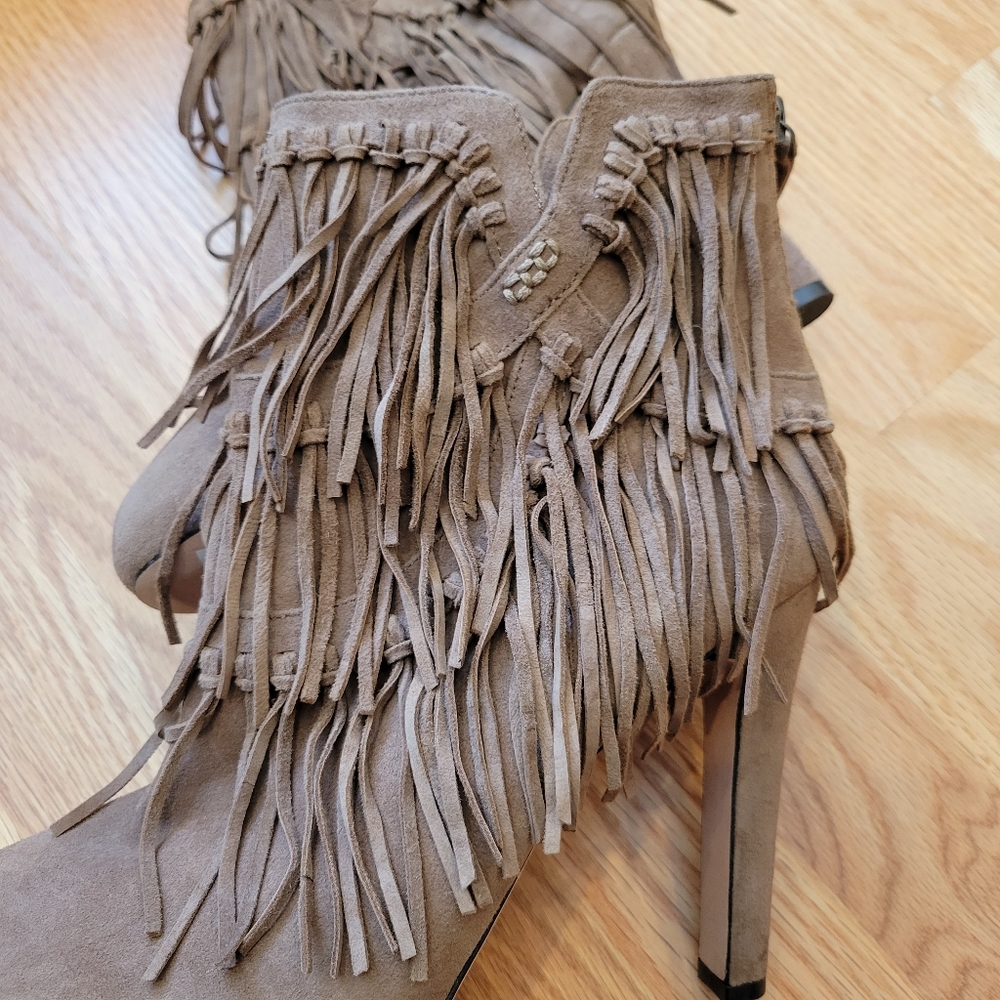 NWT Jean-Michel Cazabat Pepe Suede Fringed Boots - Picture 5 of 16
